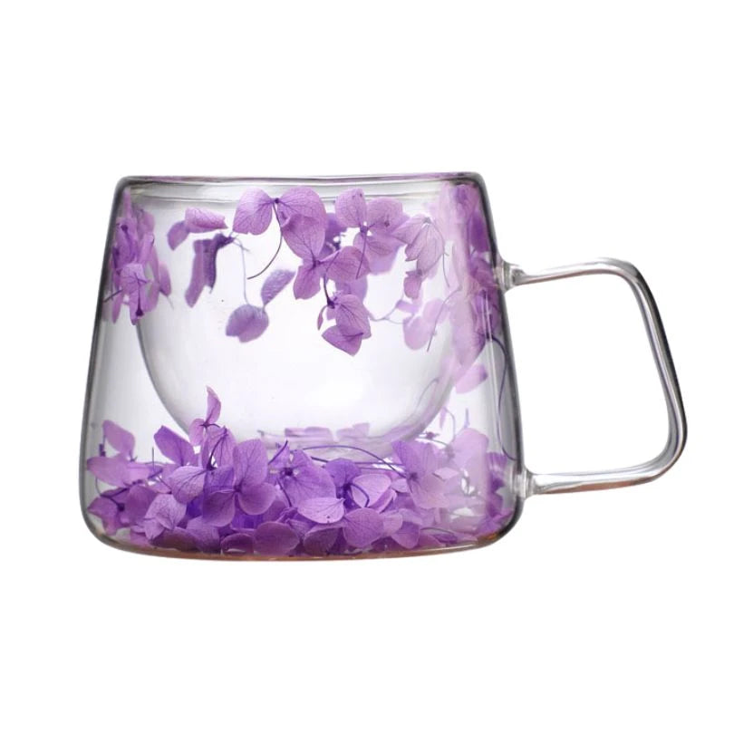 Handcrafted Double Glass Cherry Mug