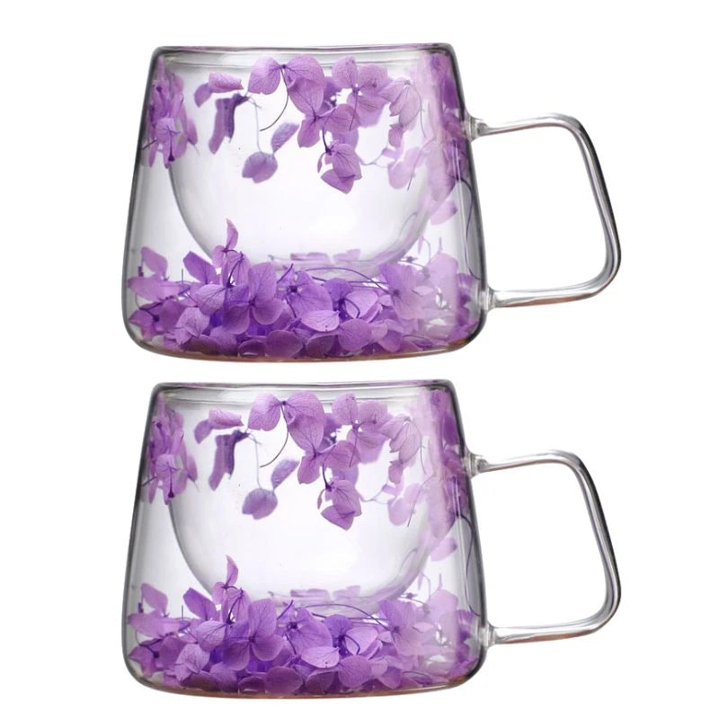 Handcrafted Double Glass Cherry Mug