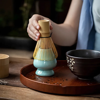 Matcha Tea Set - 3-Piece Bamboo and Ceramic Kit