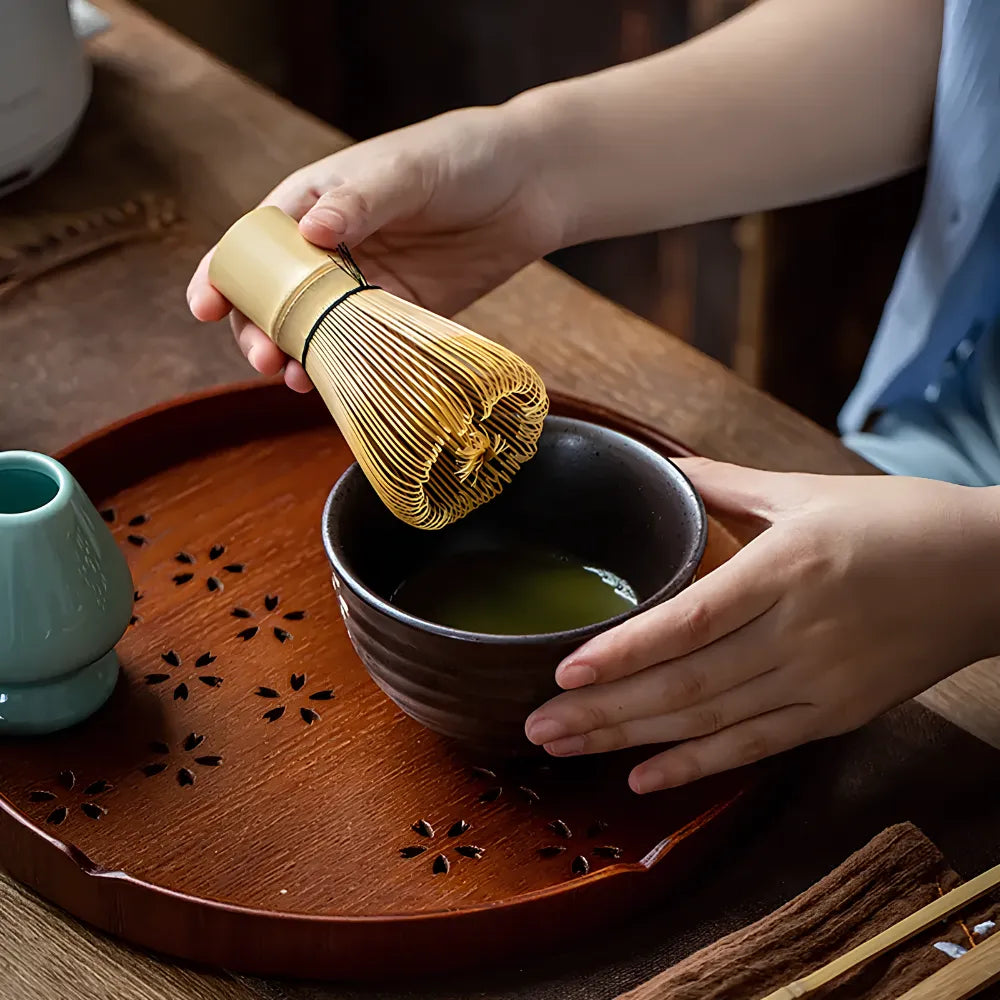 Matcha Tea Set - 3-Piece Bamboo and Ceramic Kit