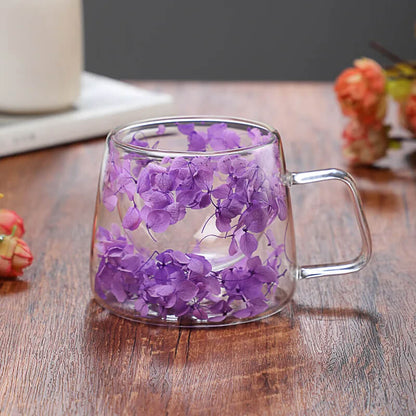 Handcrafted Double Glass Cherry Mug