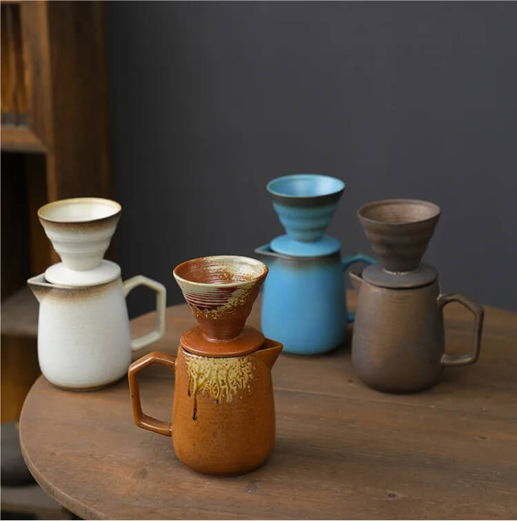 Artisan - Handcrafted Ceramic V60 Coffee Dripper Set with Coffee Pot