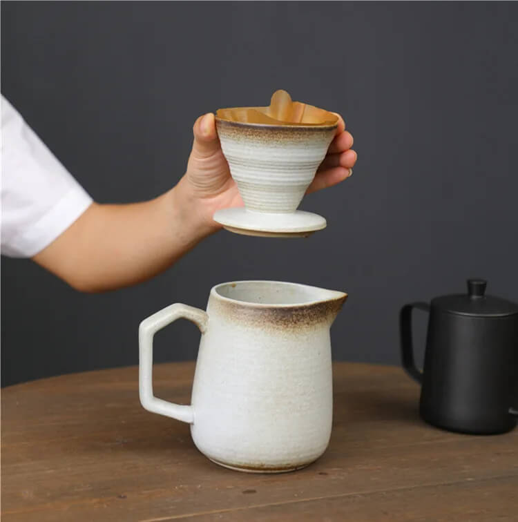 Artisan - Handcrafted Ceramic V60 Coffee Dripper Set with Coffee Pot