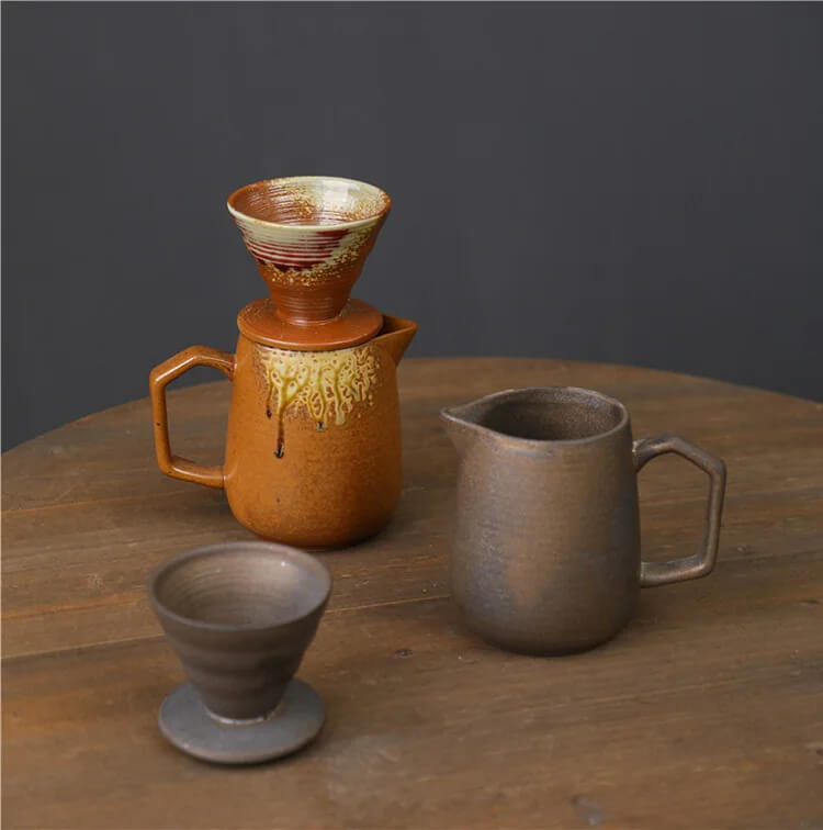 Artisan - Handcrafted Ceramic V60 Coffee Dripper Set with Coffee Pot