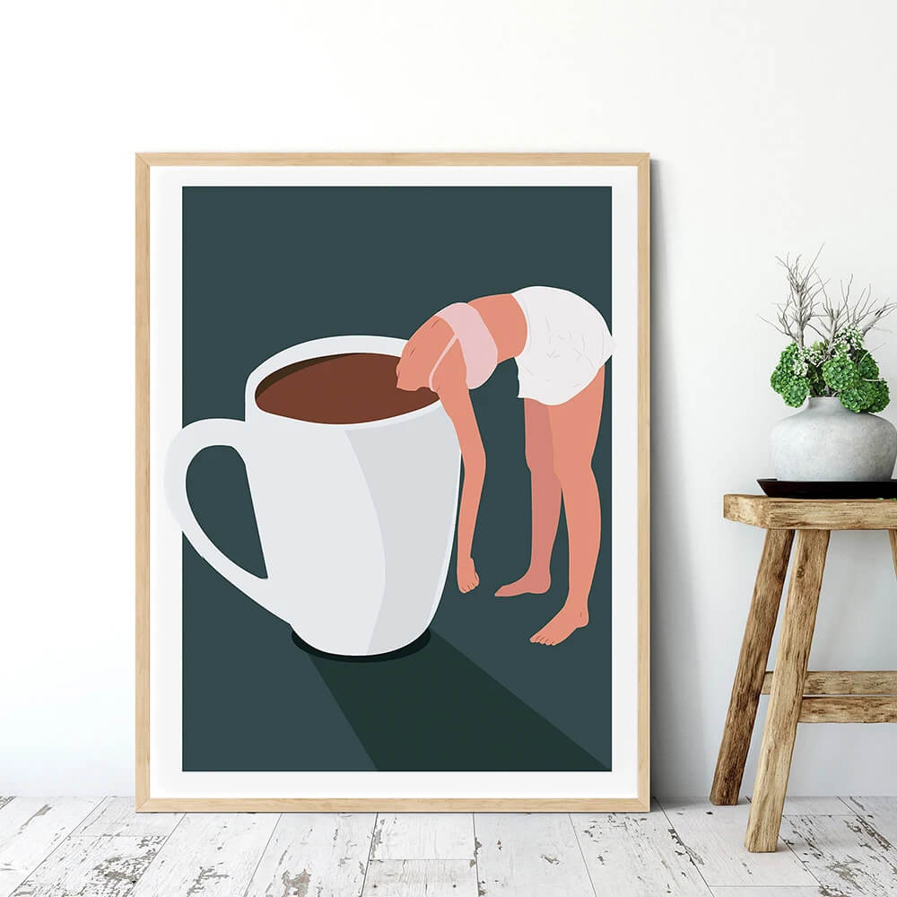 Just One More Cup - Funny Coffee Lover Art Print