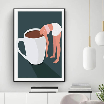 Just One More Cup - Funny Coffee Lover Art Print