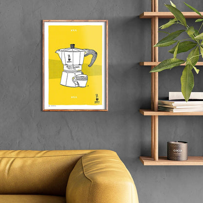 Minimalist Moka Pot Art Prints - 4 Color Background Series